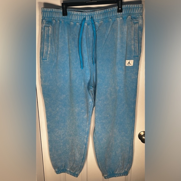 $97.50 Women’s 2X Jordan Flight Washed Fleece Pants Dark Powder Blue Loose Fit - Picture 1 of 14